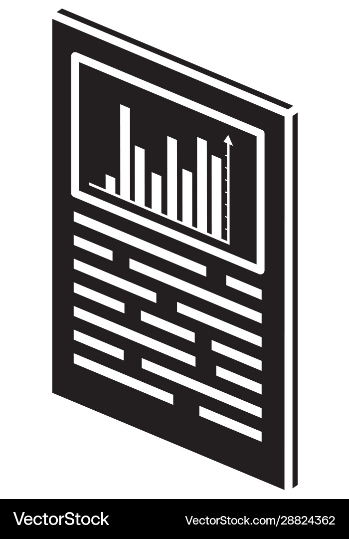 Silhouette document with bars statistical graph Silhouette document with bars statistical graph Vector Image