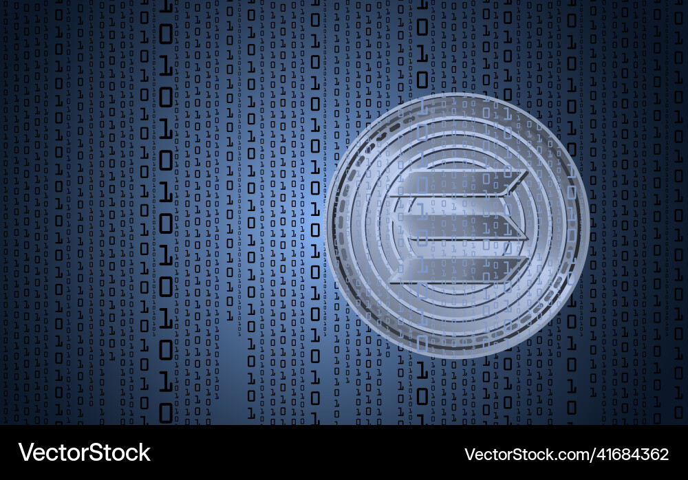 Solana digital cryptocurrency sign binary code Solana digital cryptocurrency sign binary code Vector Image