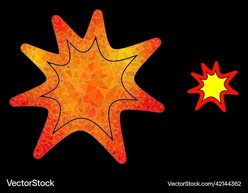 Triangle filled exploding boom icon Vector Image