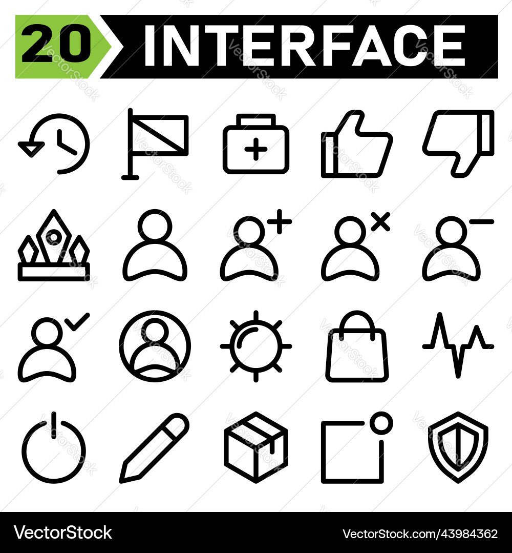 User interface icon set include history browsing User interface icon set include history browsing vector image