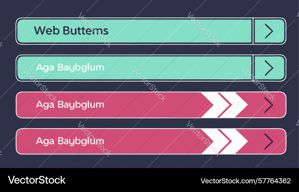 Vertical web button set with text labels design vector image