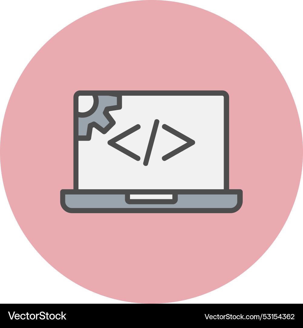 Web development line filled circle icon Vector Image