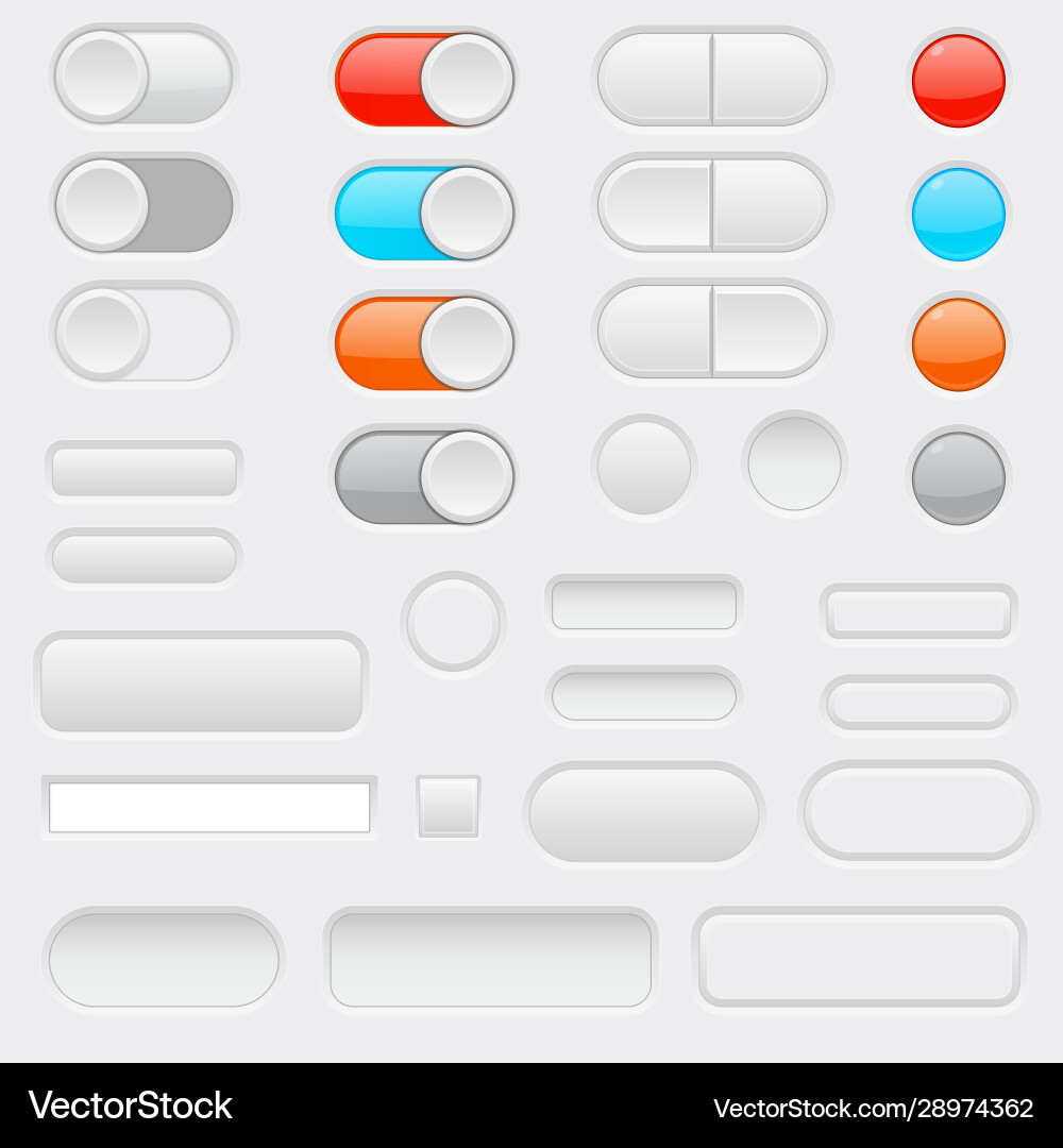 Web interface buttons toggle switch Vector Image