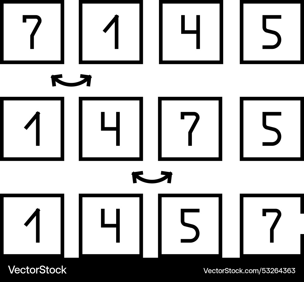 Bubble sort algorithm line icon Bubble sort algorithm line icon vektorbild