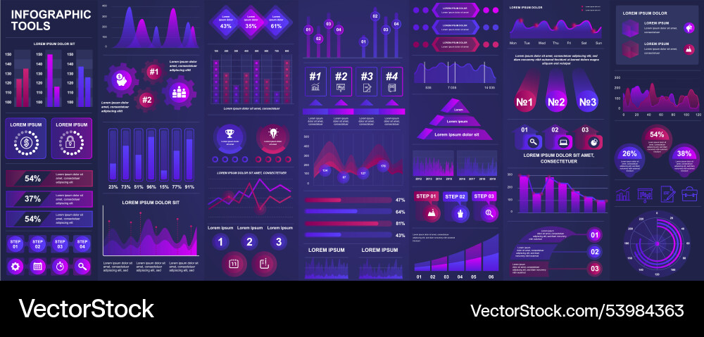 Bundle infographic ui ux kit elements with charts Bundle infographic ui ux kit elements with charts vector image