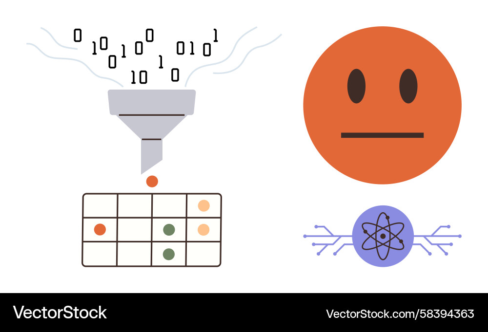 Data Filtering & Binary Analysis Vector Image