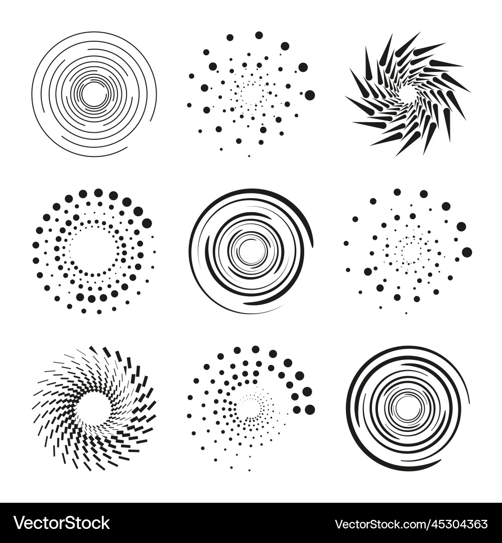 Dynamic Speed Lines - Circular Motion vector image
