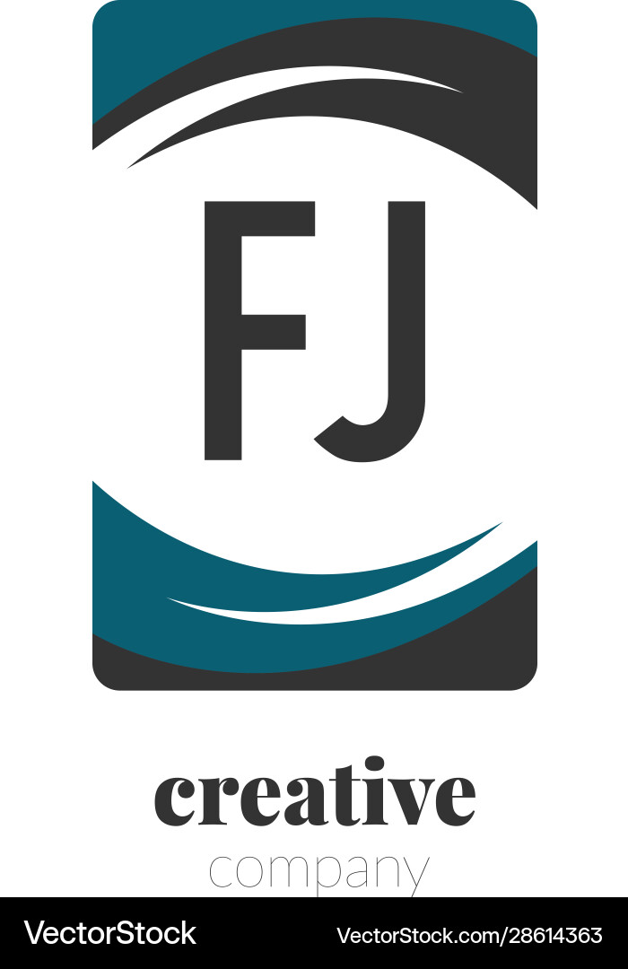 Erster Buchstabe fj kreative abstrakte Logovorlage Erster Buchstabe fj kreative abstrakte Logovorlage vektorbild