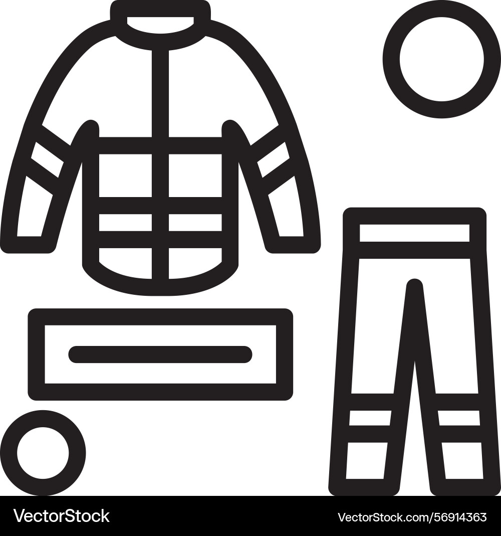 Firefighter uniform name tag linear style icon Vector Image