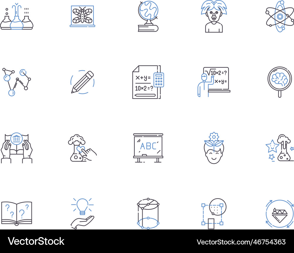 Laboratory outline icons collection lab test Laboratory outline icons collection lab test vector image