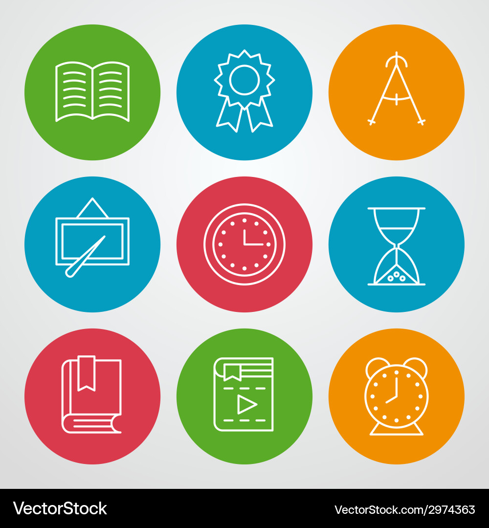 Line icons set for web site design and mobile apps vector image