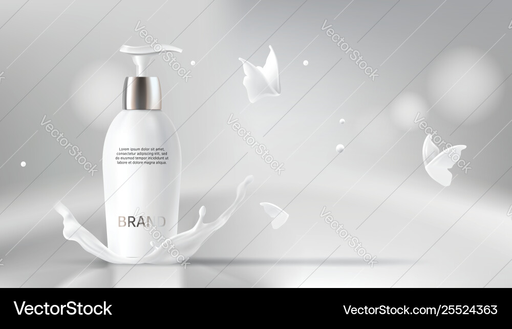 Milk cosmetics realistic blurred background Milk cosmetics realistic blurred background vector image