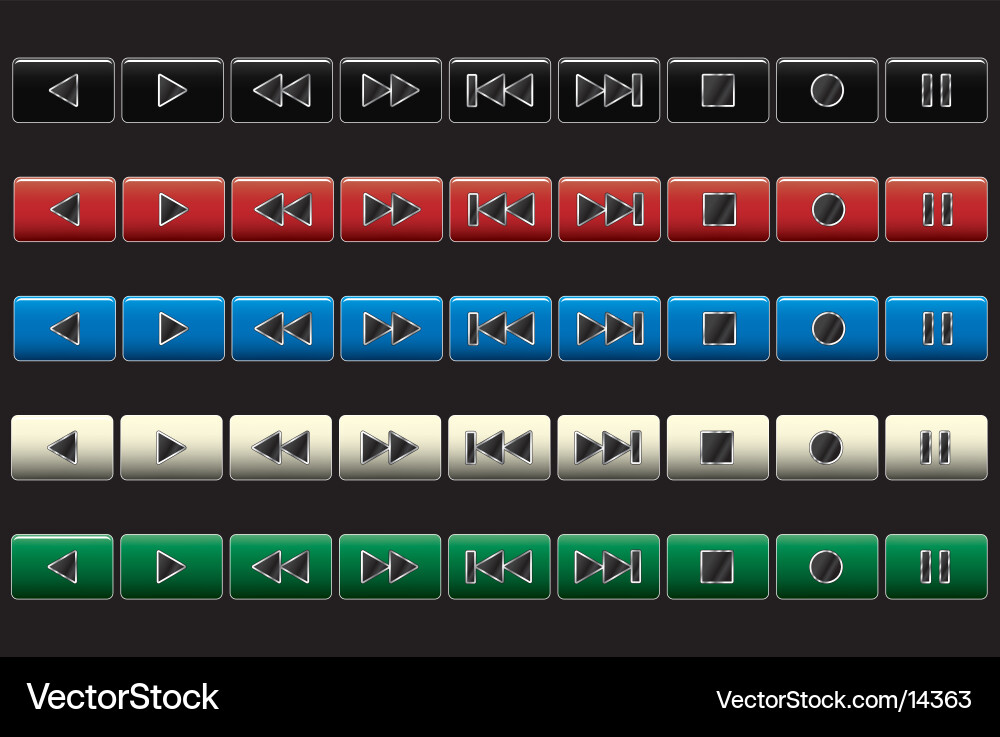 Navigation Buttons - Chrome vector image