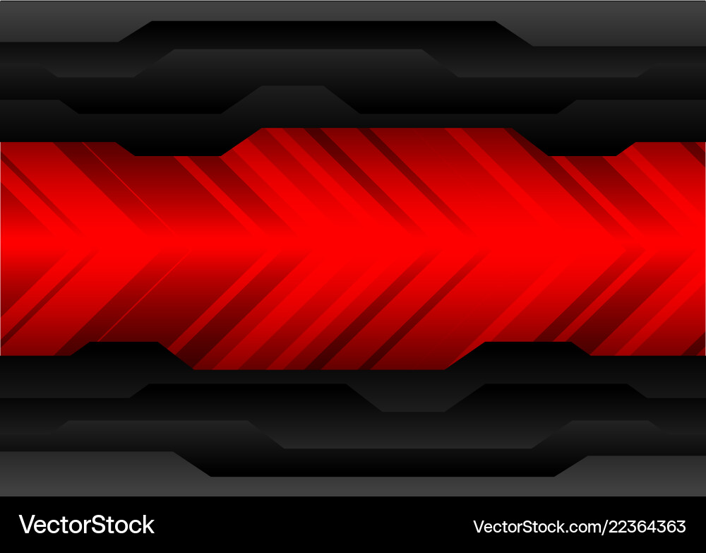 Red arrow light pattern direction on black Red arrow light pattern direction on black Vector Image