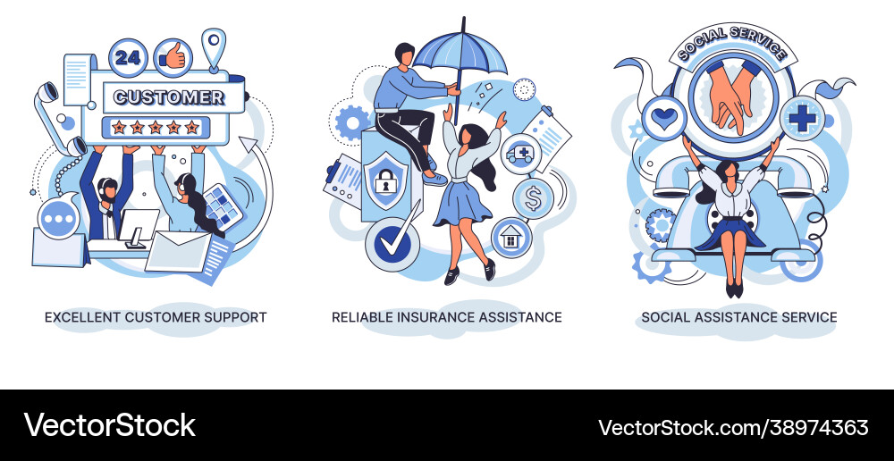 Reliable insurance assistance social Reliable insurance assistance social vector image