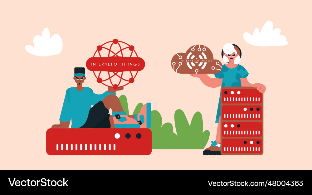 Representation of the iot modify and back bunch vector image