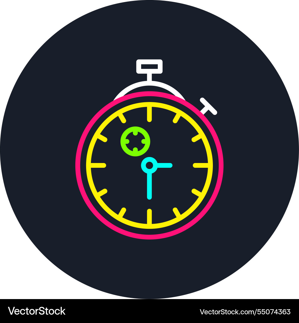 Stopclock line multi color icon Vector Image
