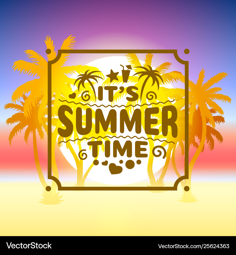 Summer time holiday cover banner design elements Summer time holiday cover banner design elements vector image