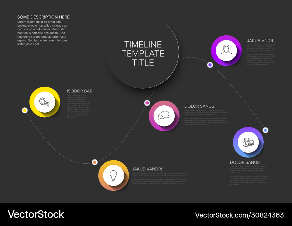 Timeline template with circle buttons Timeline template with circle buttons vector image