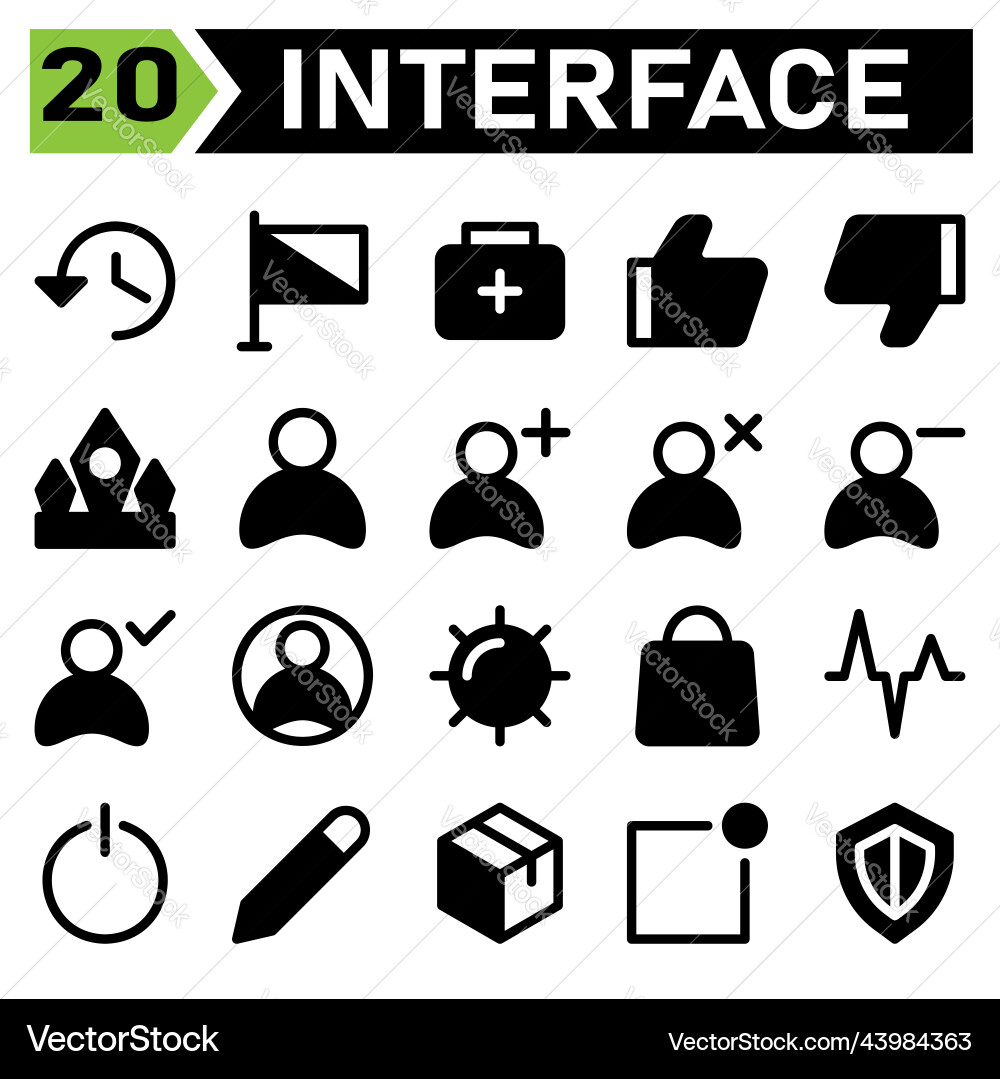 User interface icon set include history browsing User interface icon set include history browsing vector image