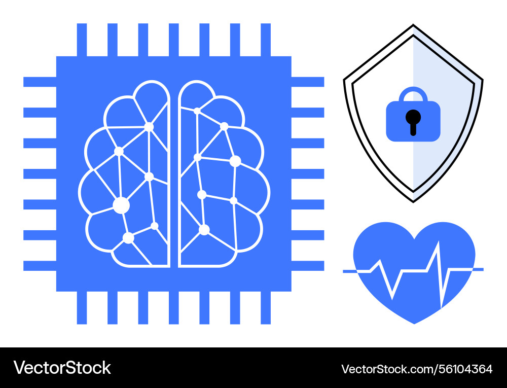 Artificial intelligence concept with brain Artificial intelligence concept with brain vector image