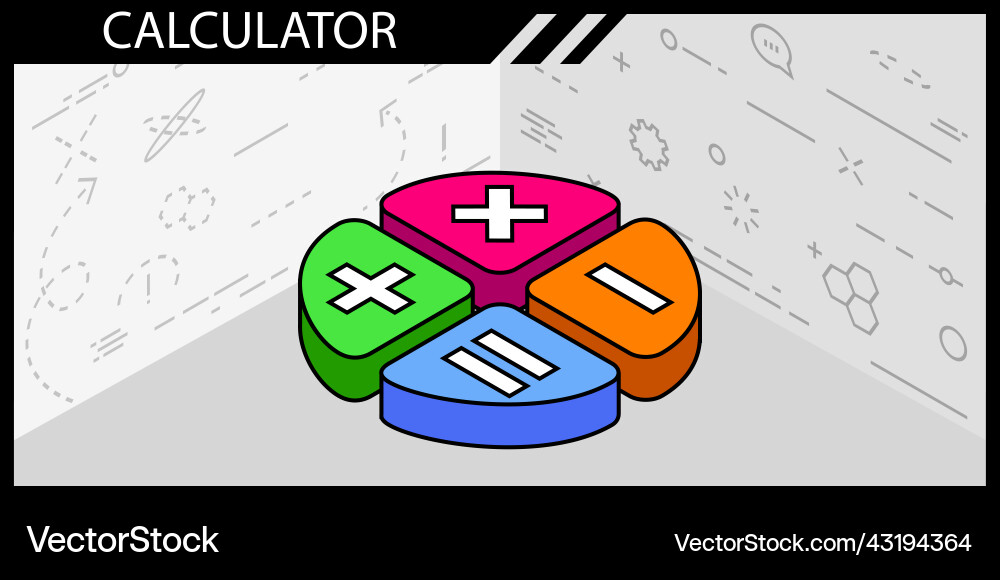 Calculator isometric design icon web 3d colorful Calculator isometric design icon web 3d colorful vector image