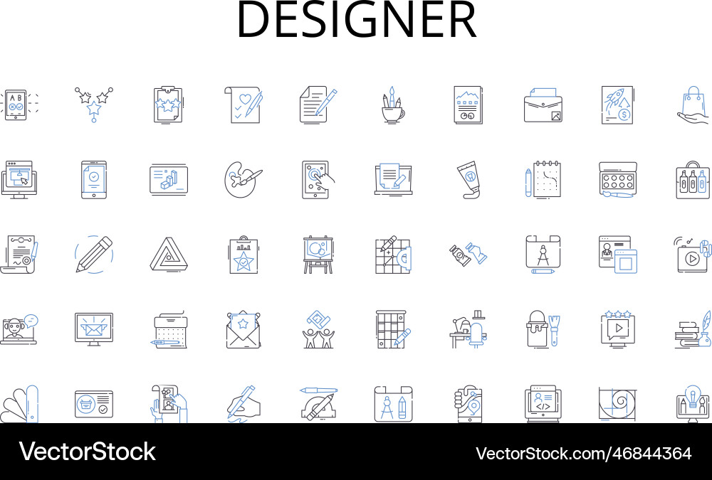Designer line icons collection legacy custom Designer line icons collection legacy custom vector image