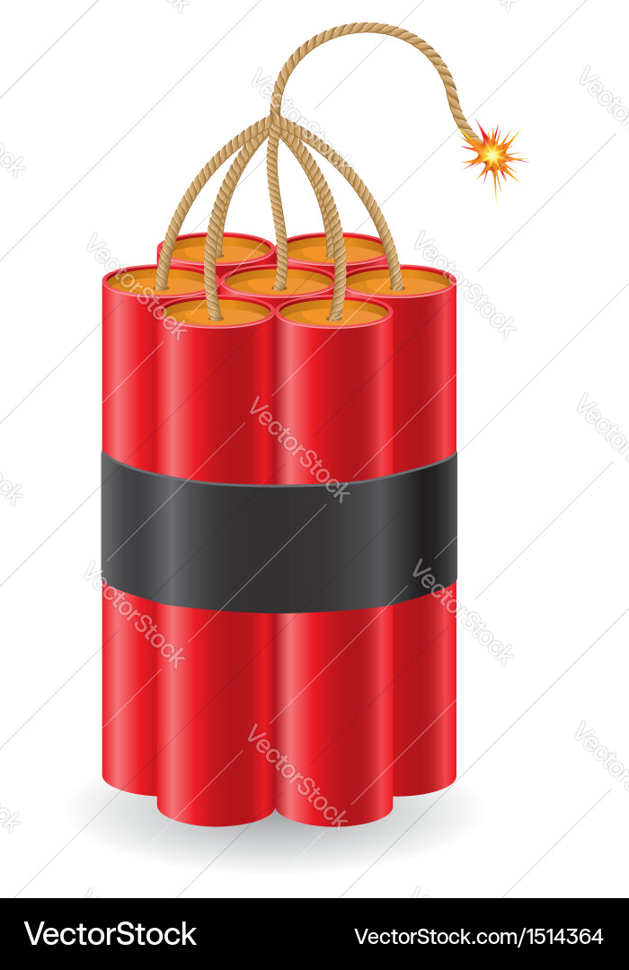 Exploding Dynamite with Fuse Vector Image