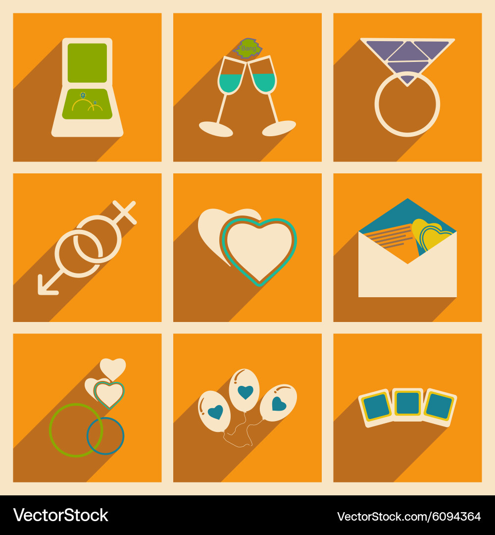 Flat with shadow concept and mobile application vector image