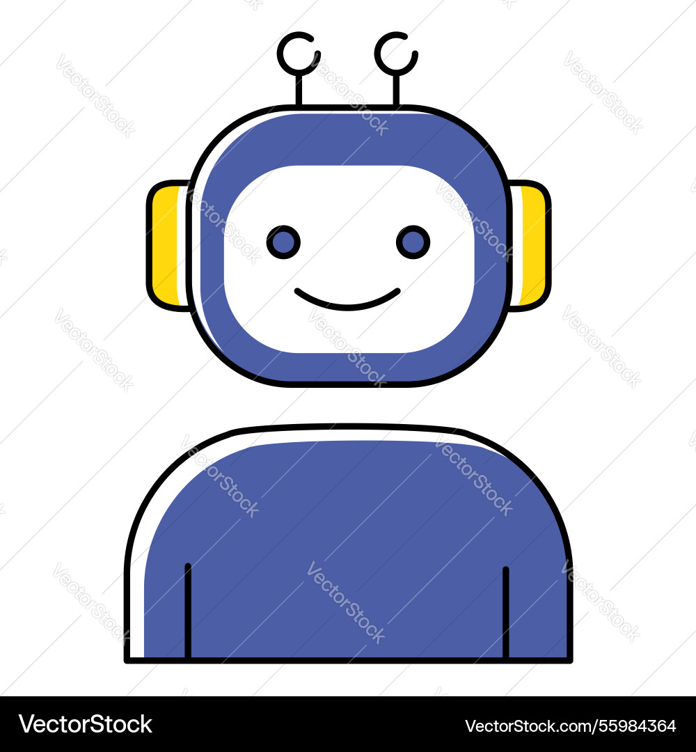 High-tech ai and cyber robot icon design vector image