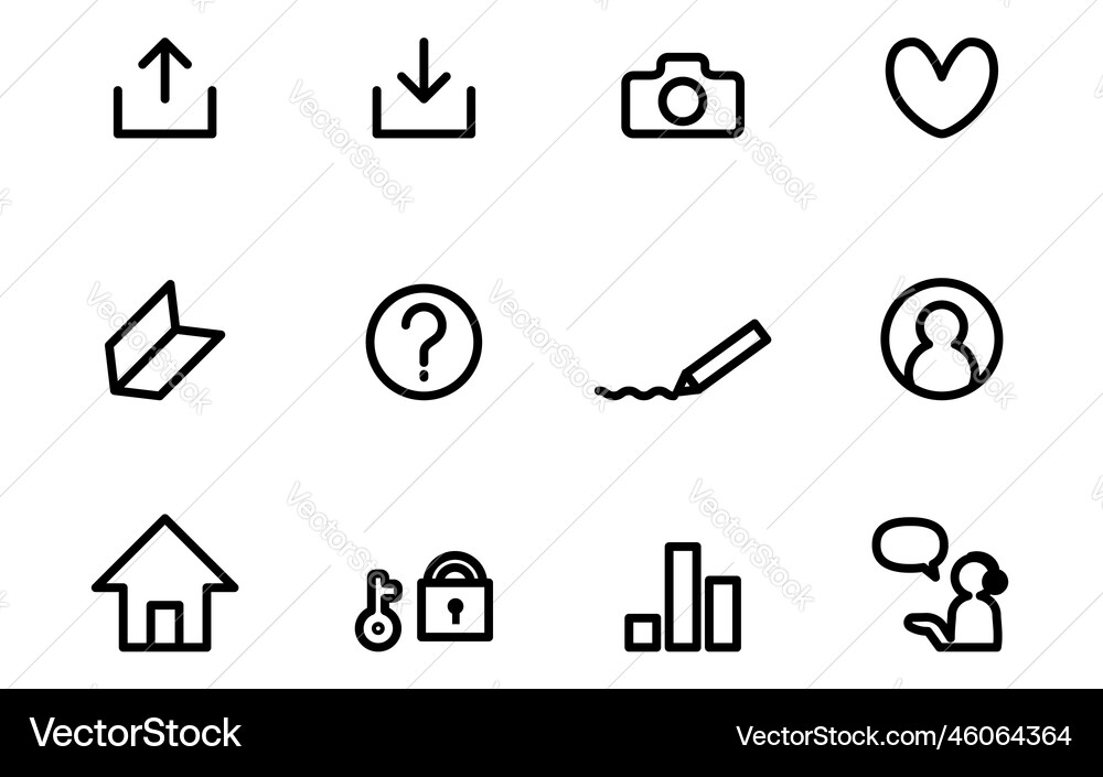 Icon set image of the used in app Icon set image of the used in app vector image