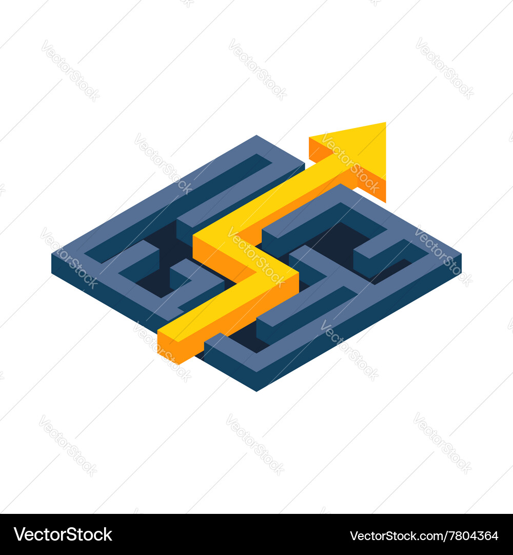 Labyrinth Path Icon - Maze Solution vector image