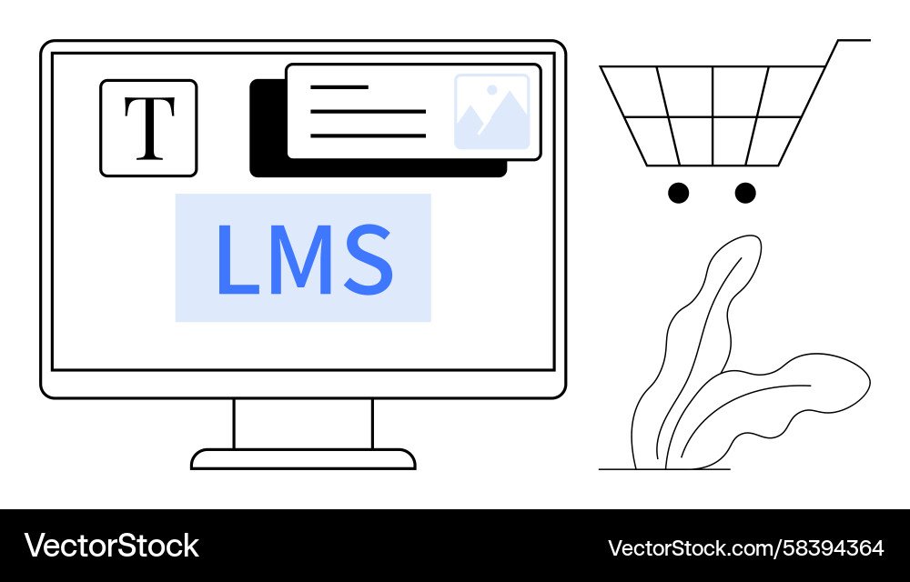Learning Management System Interface Vector Image