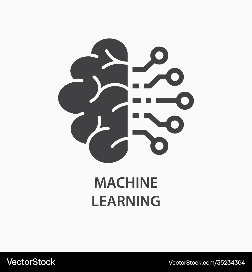 Machine learning icon artificial intelligence vector image