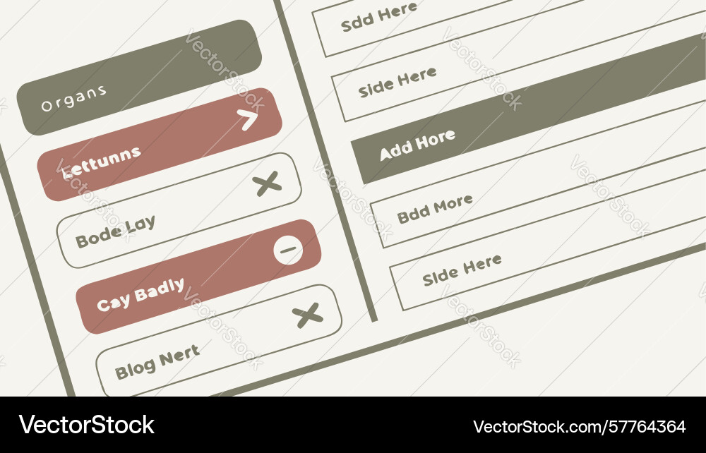 Modern sidebar navigation menu buttons design vector image