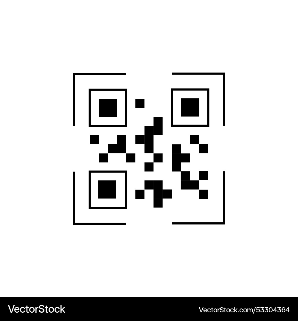Qr code on white background symbolizing digital vector image