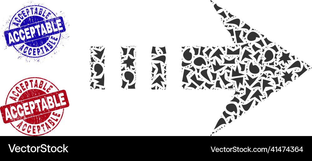 Send right mosaic of shards with acceptable Send right mosaic of shards with acceptable vector image