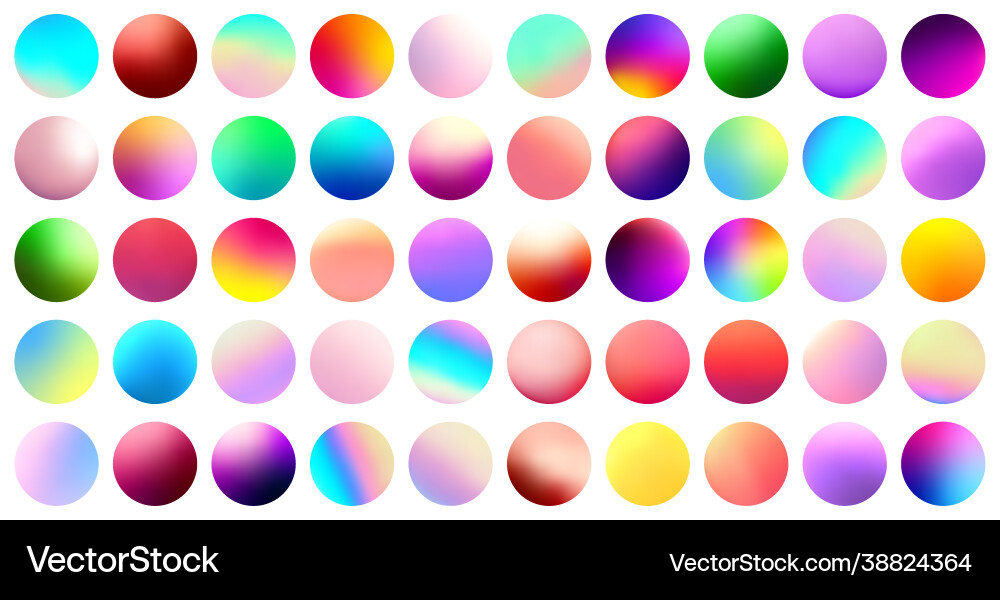 Set multicolored gradient circles on white Set multicolored gradient circles on white vector image