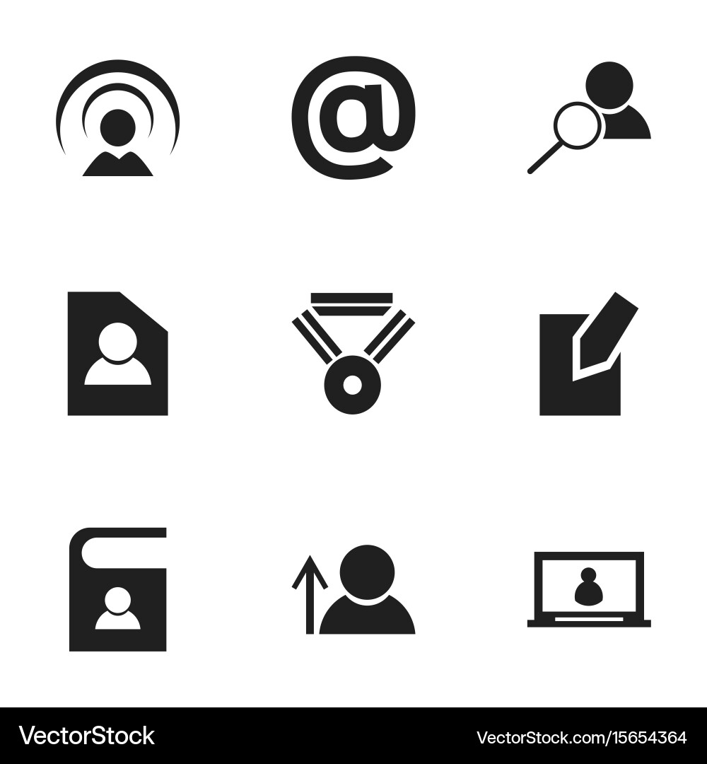 Set of 9 editable network icons includes symbols vector image