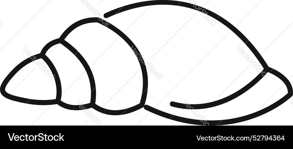 Simple line art icon of a snail shell crawling Simple line art icon of a snail shell crawling Vector Image