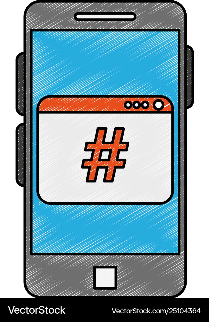 Smartphone programming code symbol scribble Smartphone programming code symbol scribble vector image