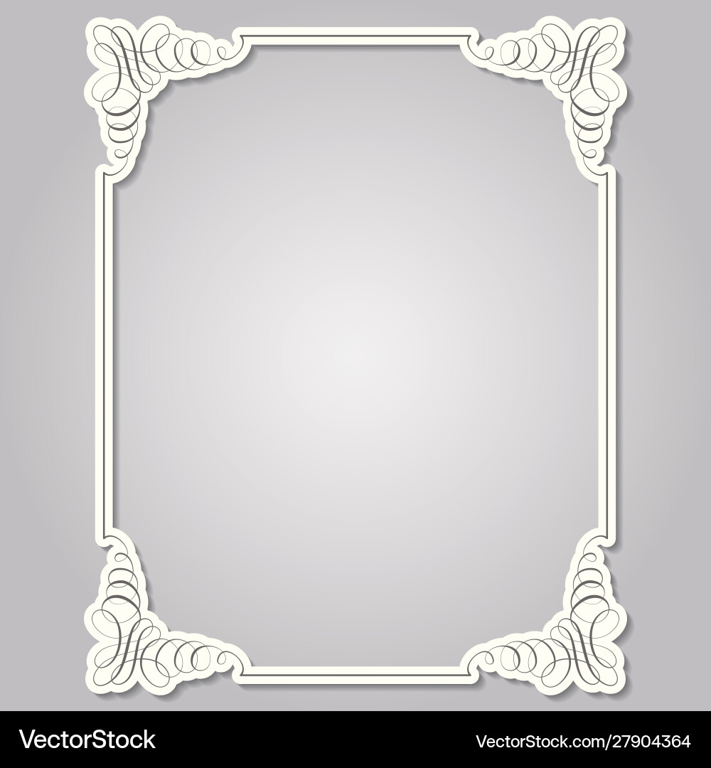 Square frame in calligraphic retro style Square frame in calligraphic retro style vector image