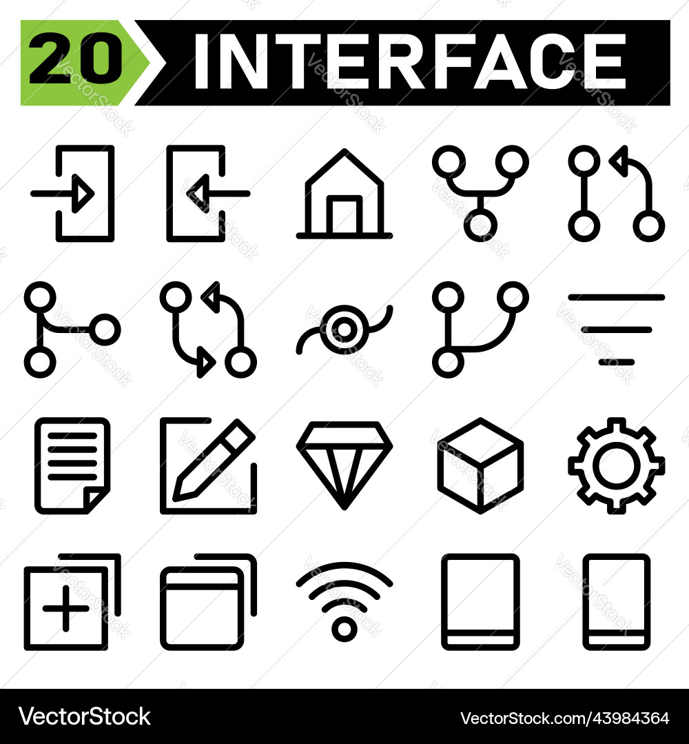 User interface icon set include log in account User interface icon set include log in account vector image