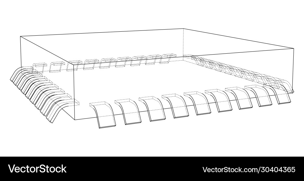 3d microchip rendering vector image