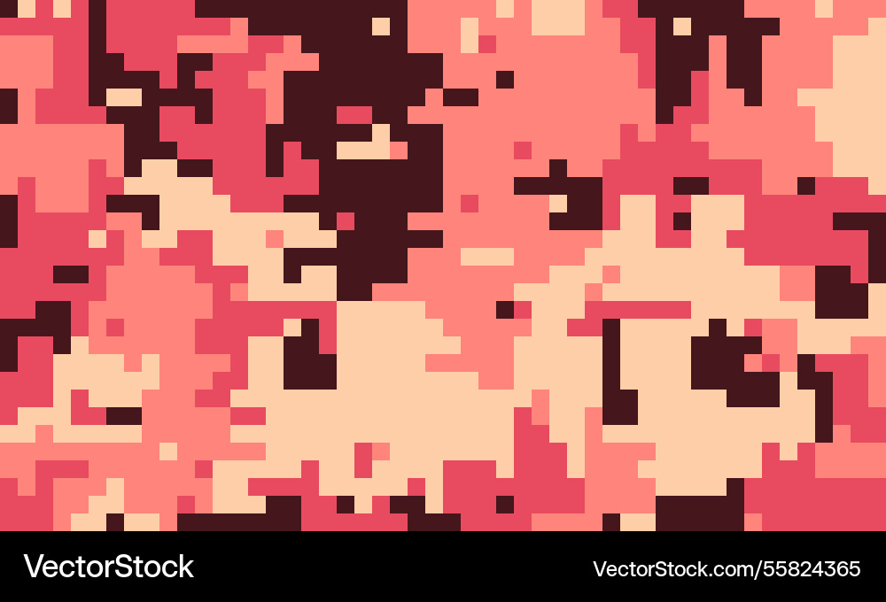 Abstract pixelated camouflage pattern in warm Abstract pixelated camouflage pattern in warm vector image