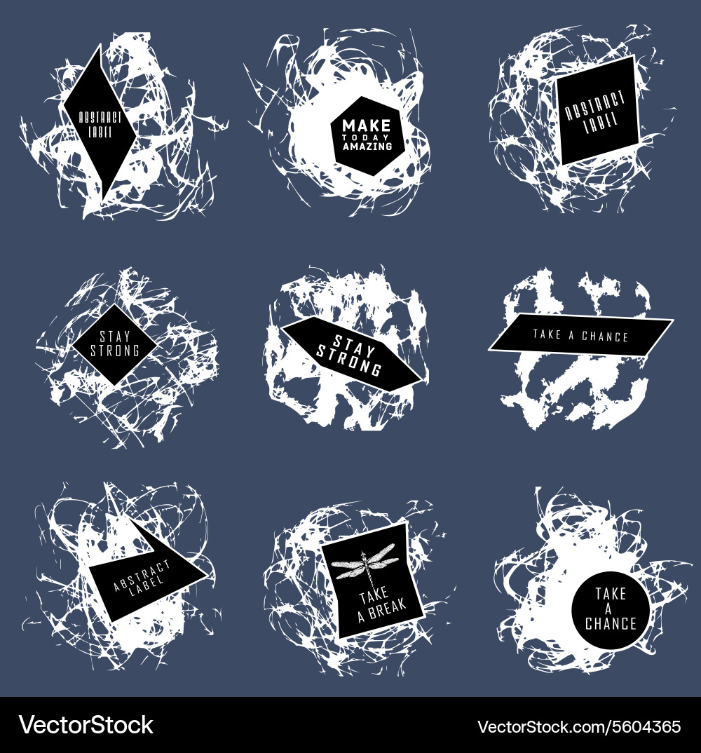 Abstract set of blobs splash labels Vector Image