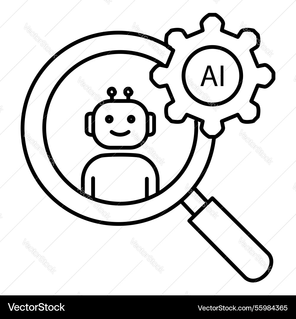 Background check ai automation verification icon vector image