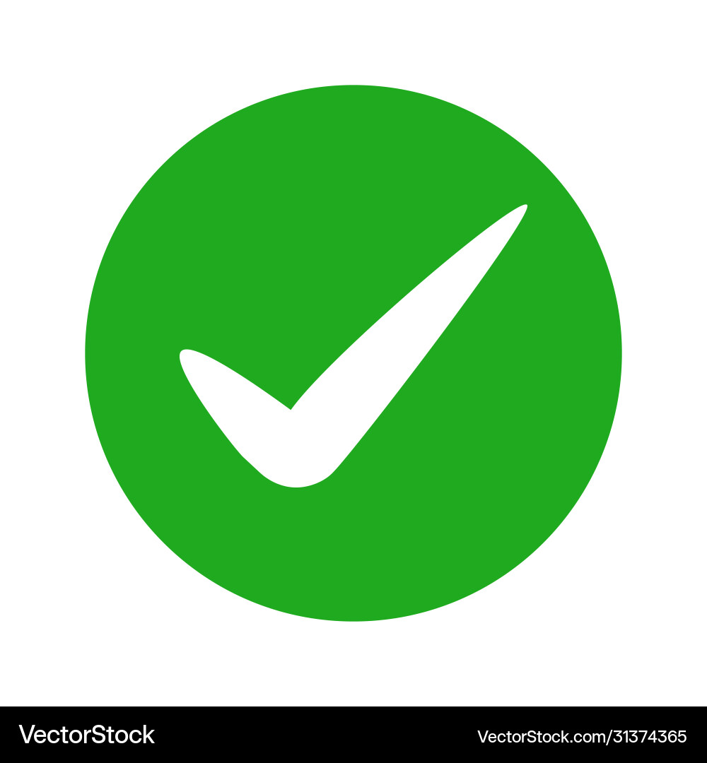 Check mark icons flat round buttons set vector image