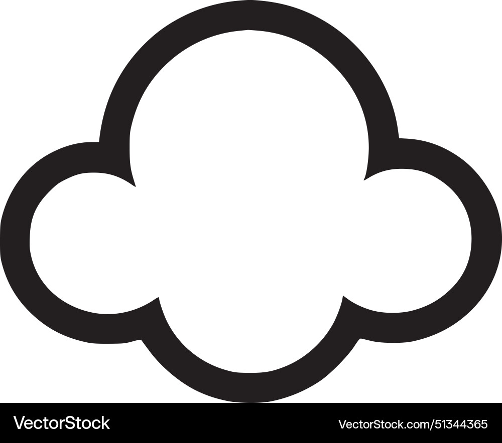 Cloud - black and white Royalty Free Vector Image