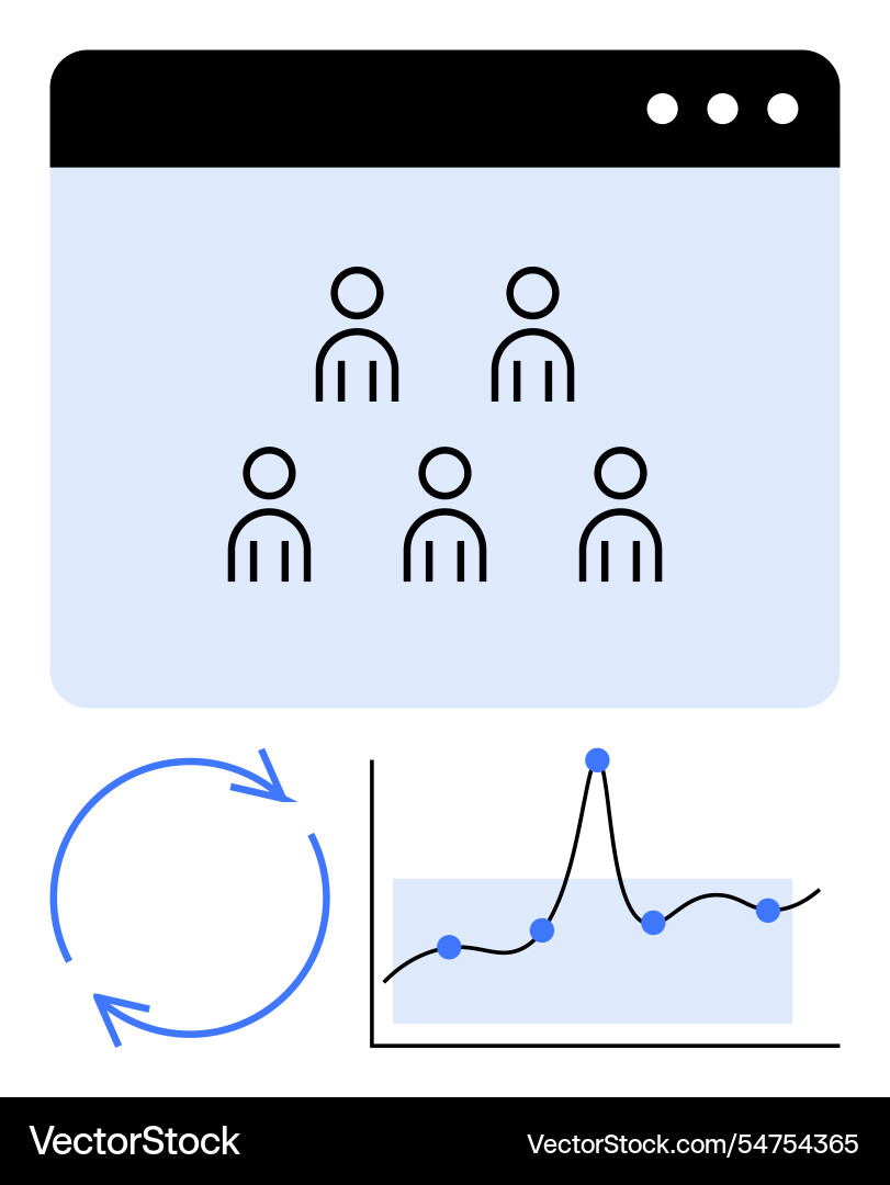 Collaborative online teamwork and data analysis Collaborative online teamwork and data analysis vector image
